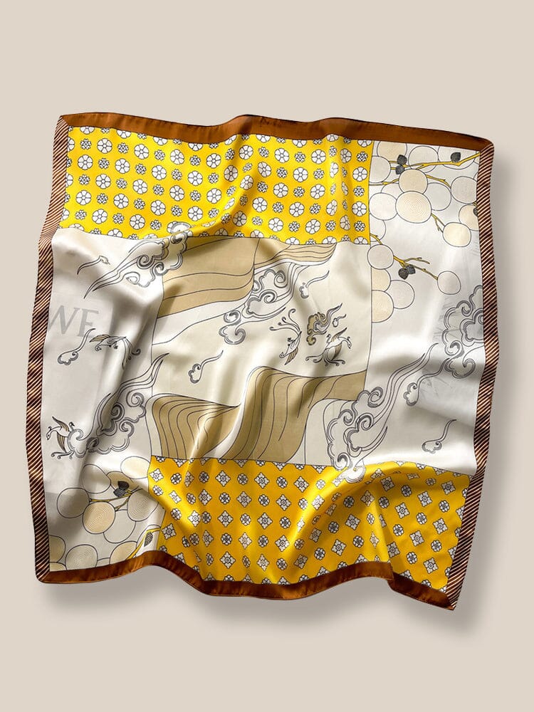 Stylish Printed Square Silk Scarf - Image 14