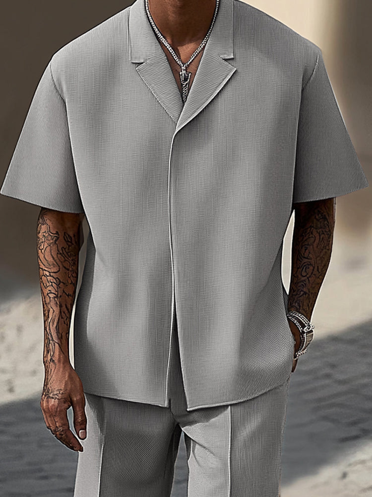 Stylish Refined Textured Casual Set - Image 15