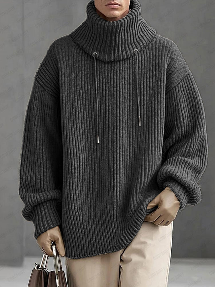 Stylish Relaxed Fit High Neck Sweater - Image 2