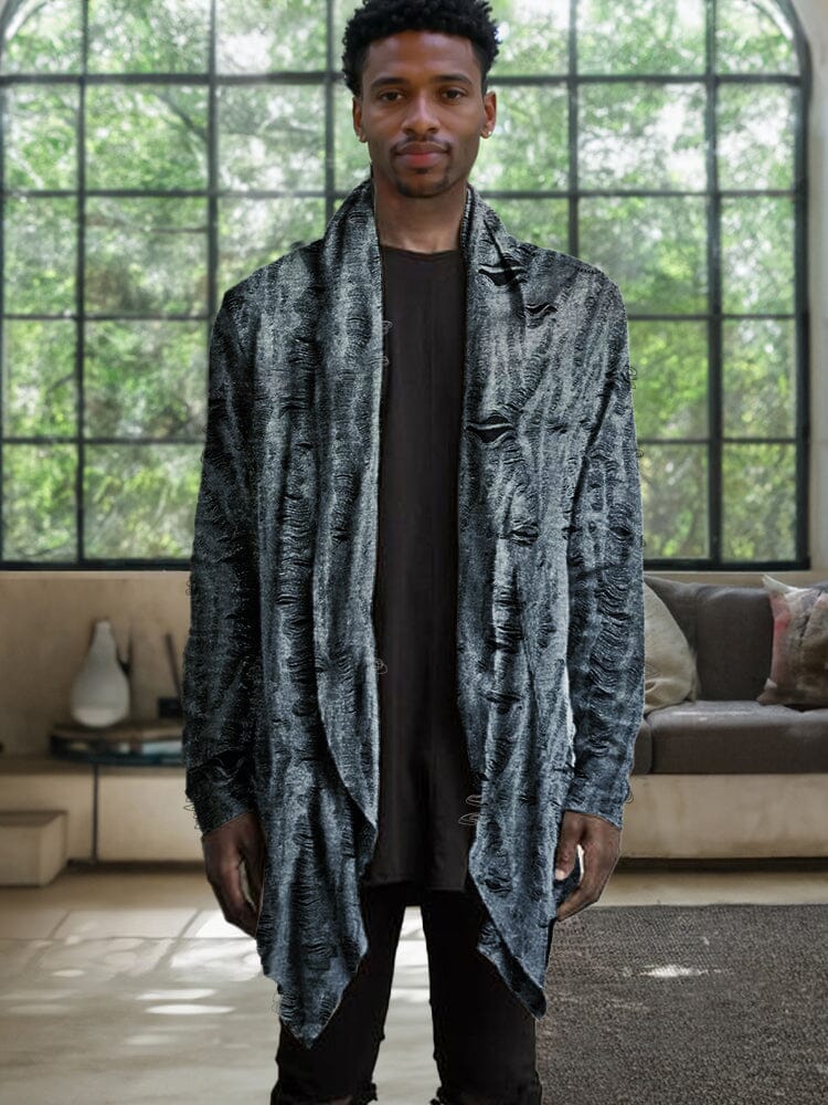 Stylish Shawl Collar Textural Cardigan - Image 2