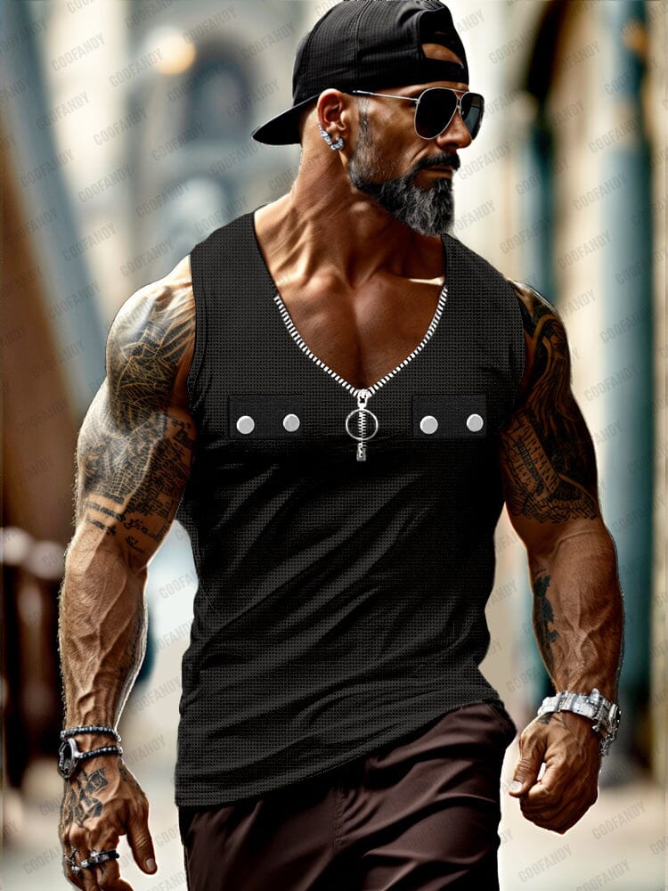 Stylish Textured Athletic Tank Top - Image 2