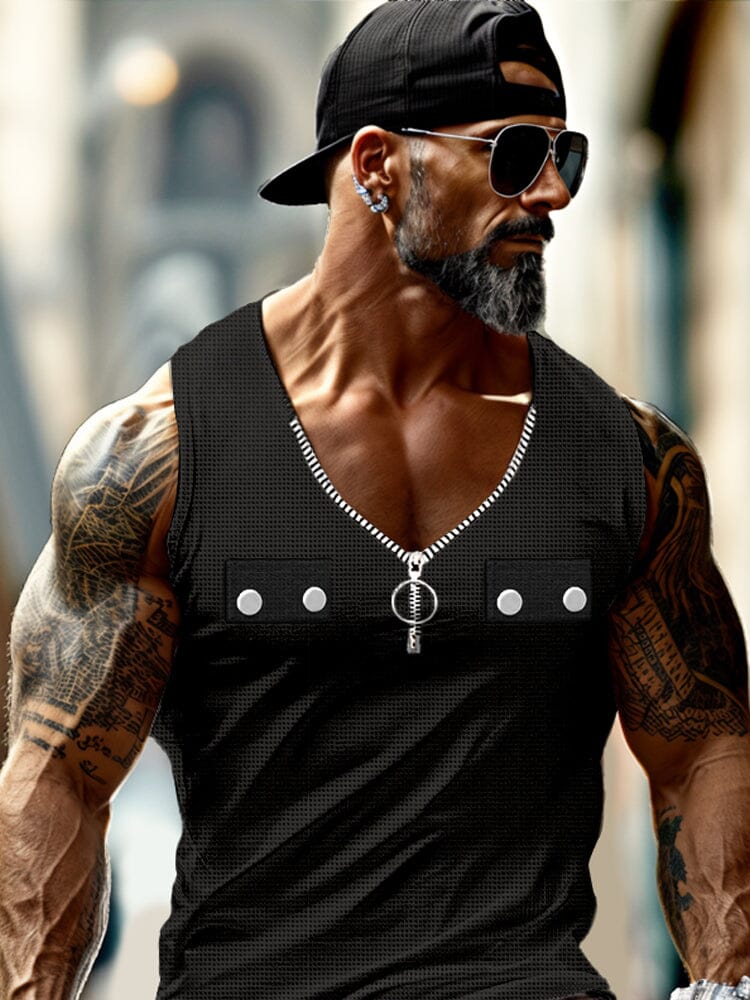 Stylish Textured Athletic Tank Top - Image 3
