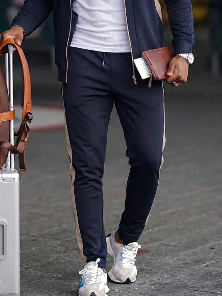 Stylish Two-Tone Jacket Pants Set - Image 4