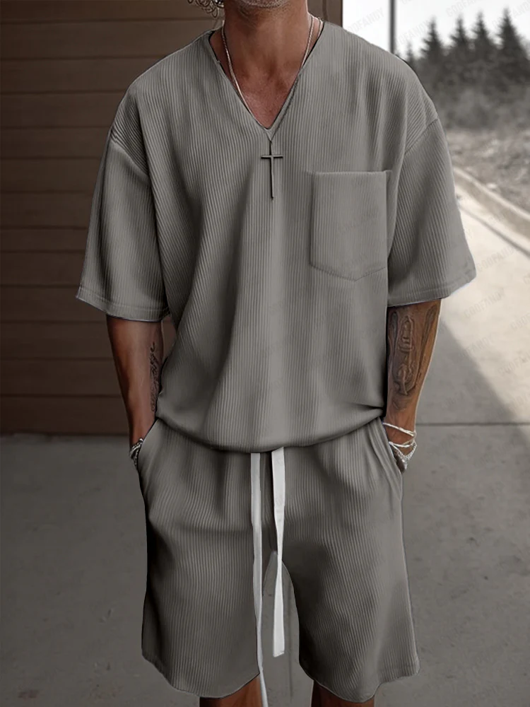 Summer Breathable Textured Casual Set - Image 2