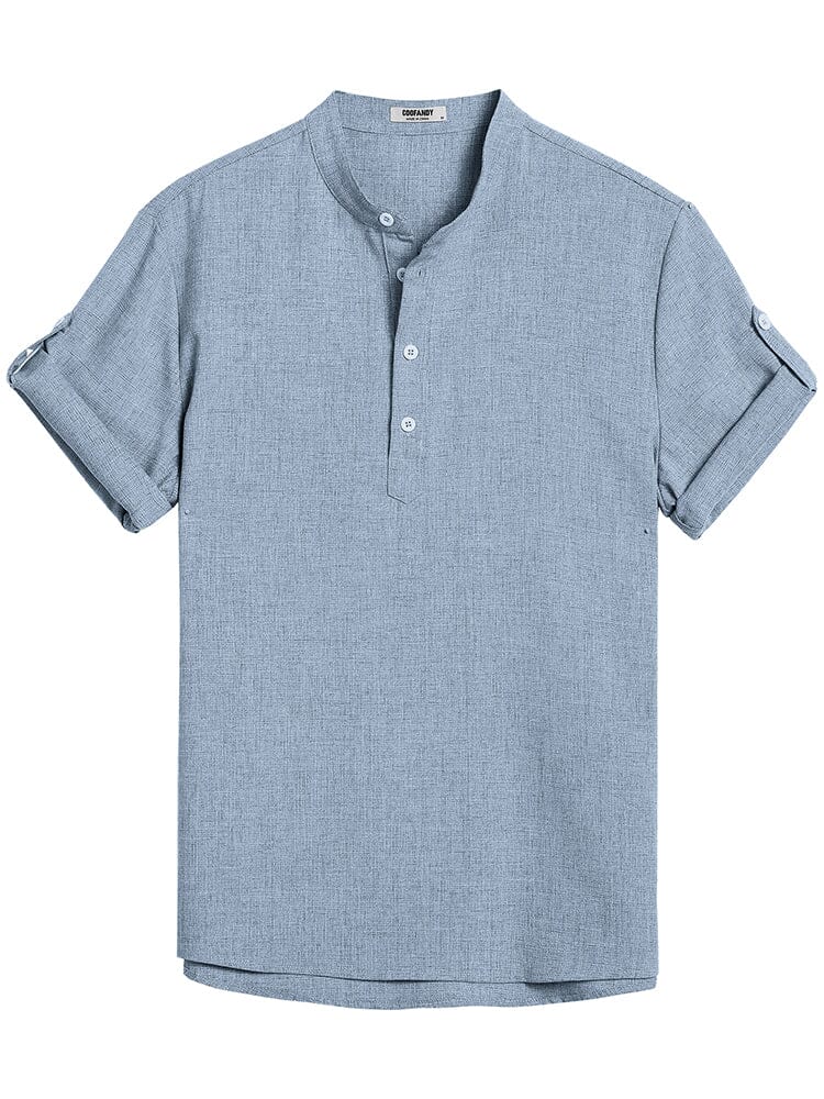 Summer Essential Linen Henley Shirt (US Only) - Image 11