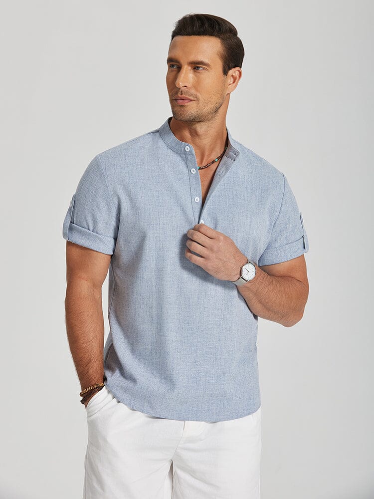 Summer Essential Linen Henley Shirt (US Only) - Image 13