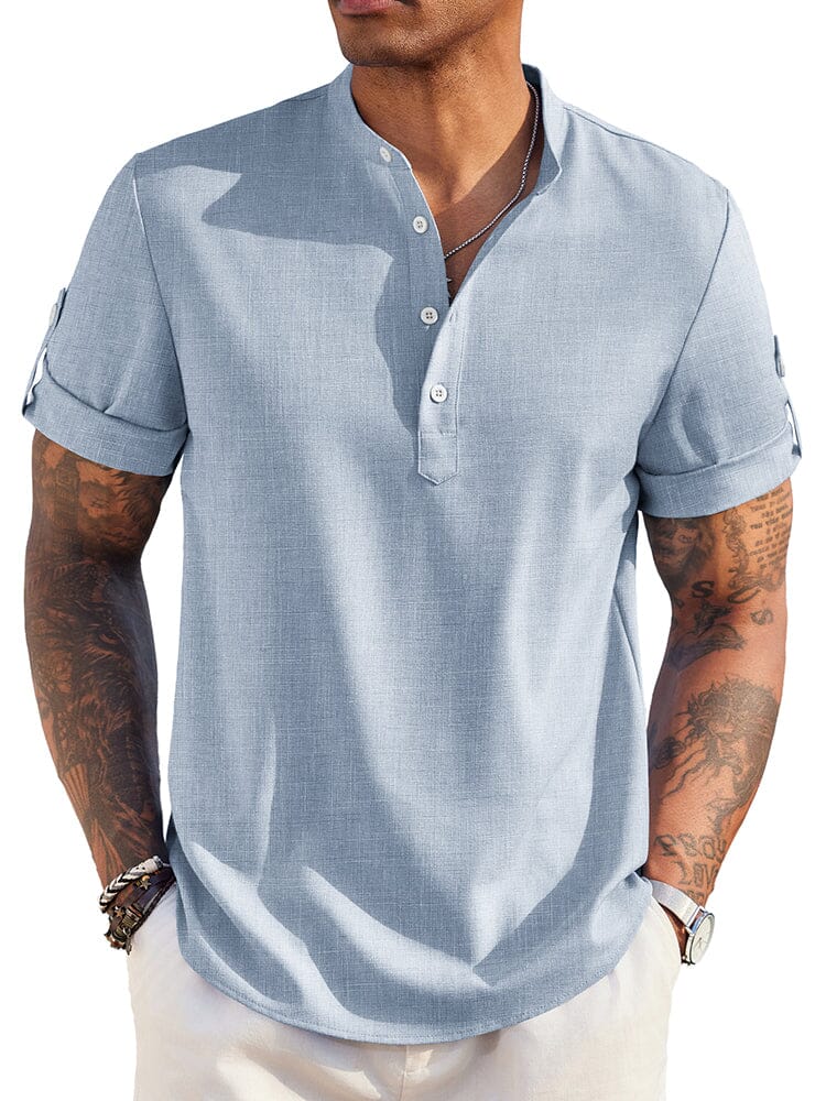 Summer Essential Linen Henley Shirt (US Only) - Image 7