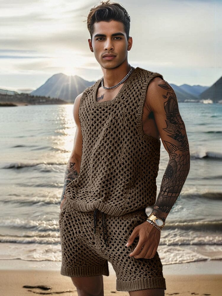 Summer Hollow Out Knitted 2-Piece Set - Image 3