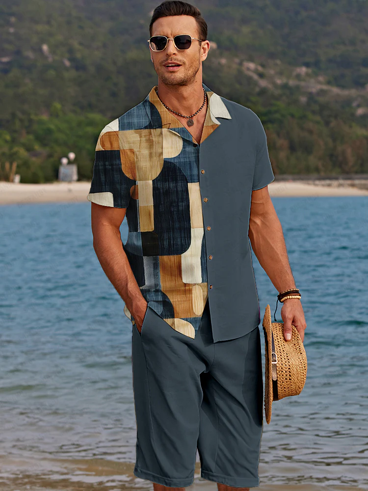 Summer Patchwork Print Casual Set - Image 3