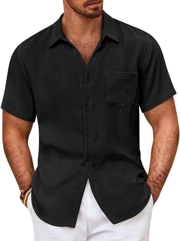 Textured Short Sleeve Button Down Shirt (US Only) - Image 2