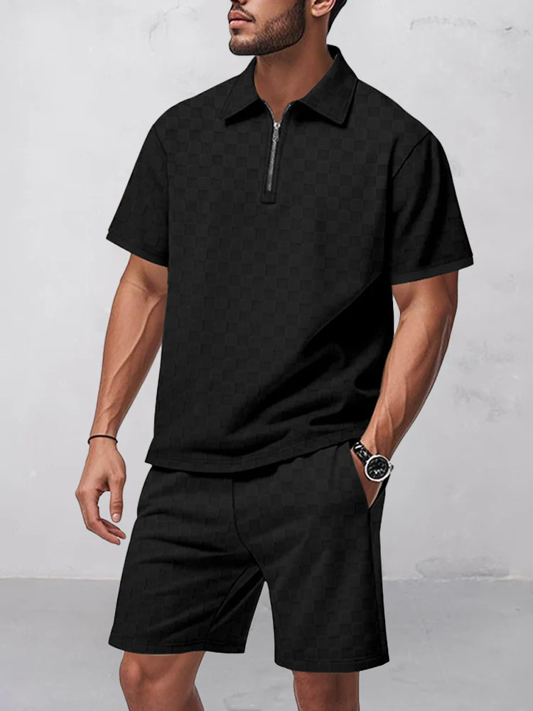 Timeless Checkered Shirt Shorts Set - Image 3