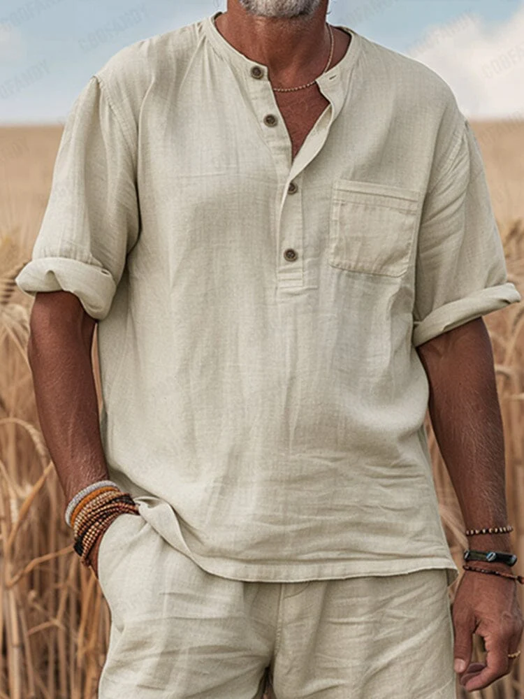 Timeless Cotton Shirt Shorts Set - Image 4