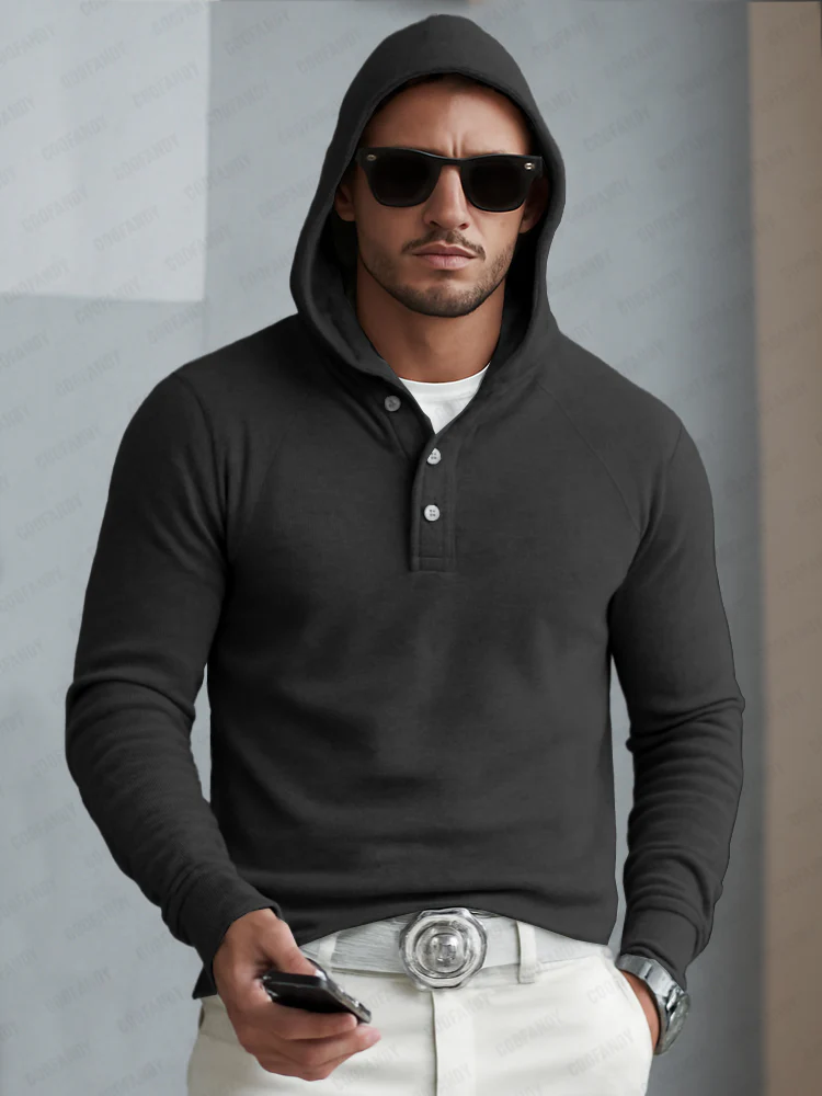 Timeless Design Half-Button Hoodie - Image 3