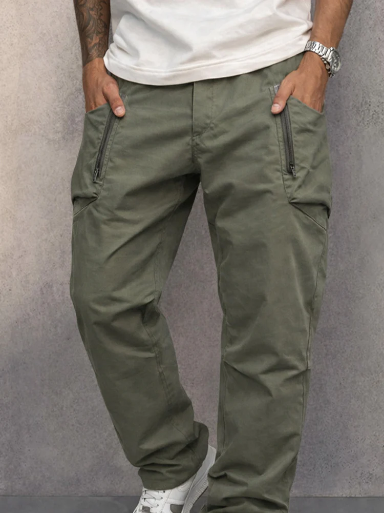 Trendy 100% Cotton Cargo Tapered Pants - Image 5
