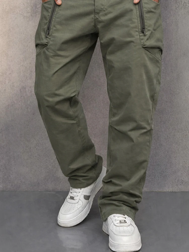 Trendy 100% Cotton Cargo Tapered Pants - Image 6
