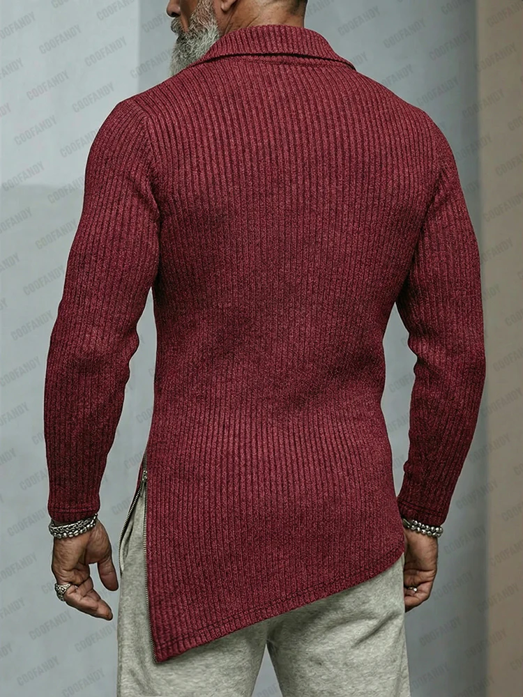 Trendy Asymmetric Hem Elastic Knit Top - Image 6