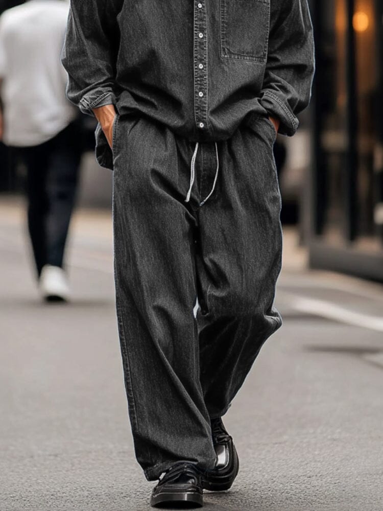 Trendy Streetwear Two-Piece Denim Outfit - Image 4