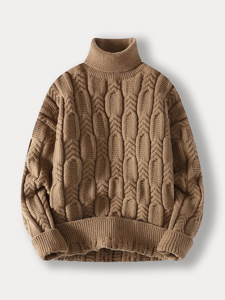 Turtleneck Cable Knit Sweater - Image 2