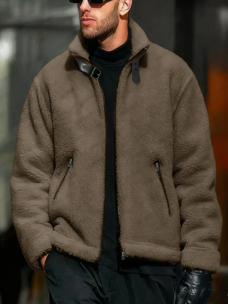Ultra-Soft Warm Fleece Bomber Jacket - Image 2