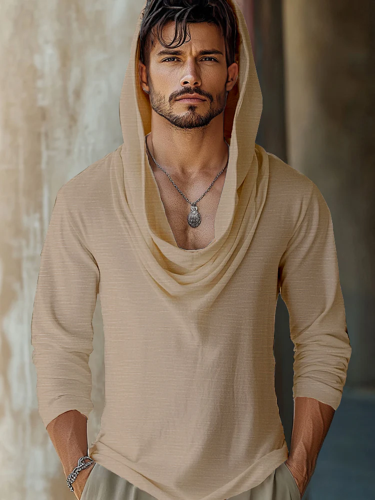 Unique Drape Design Hooded Top - Image 2