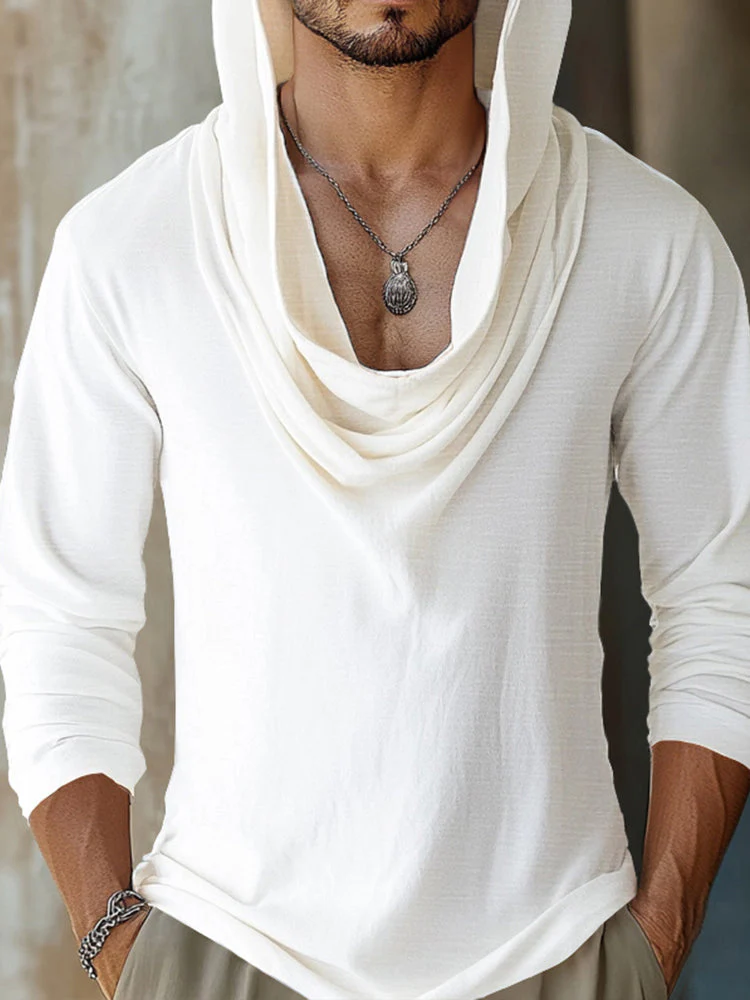 Unique Drape Design Hooded Top - Image 9