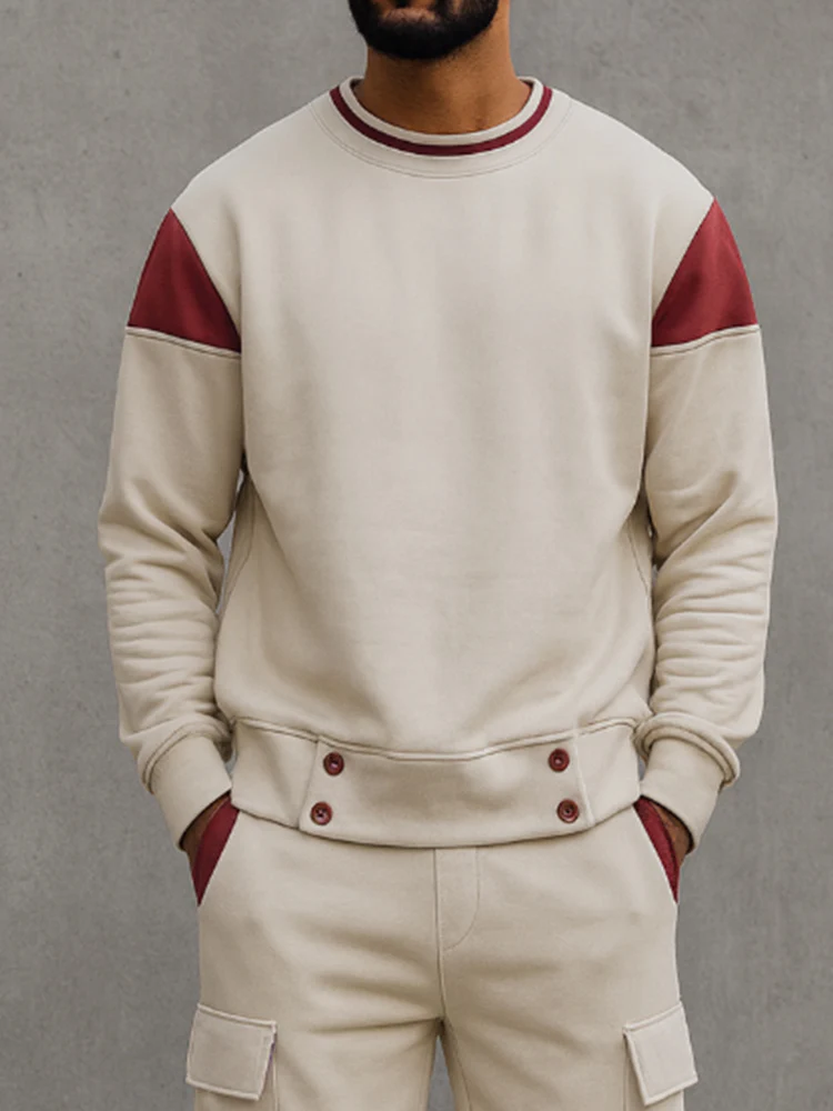 Urban Casual Color Block Sweatsuit Set - Image 3