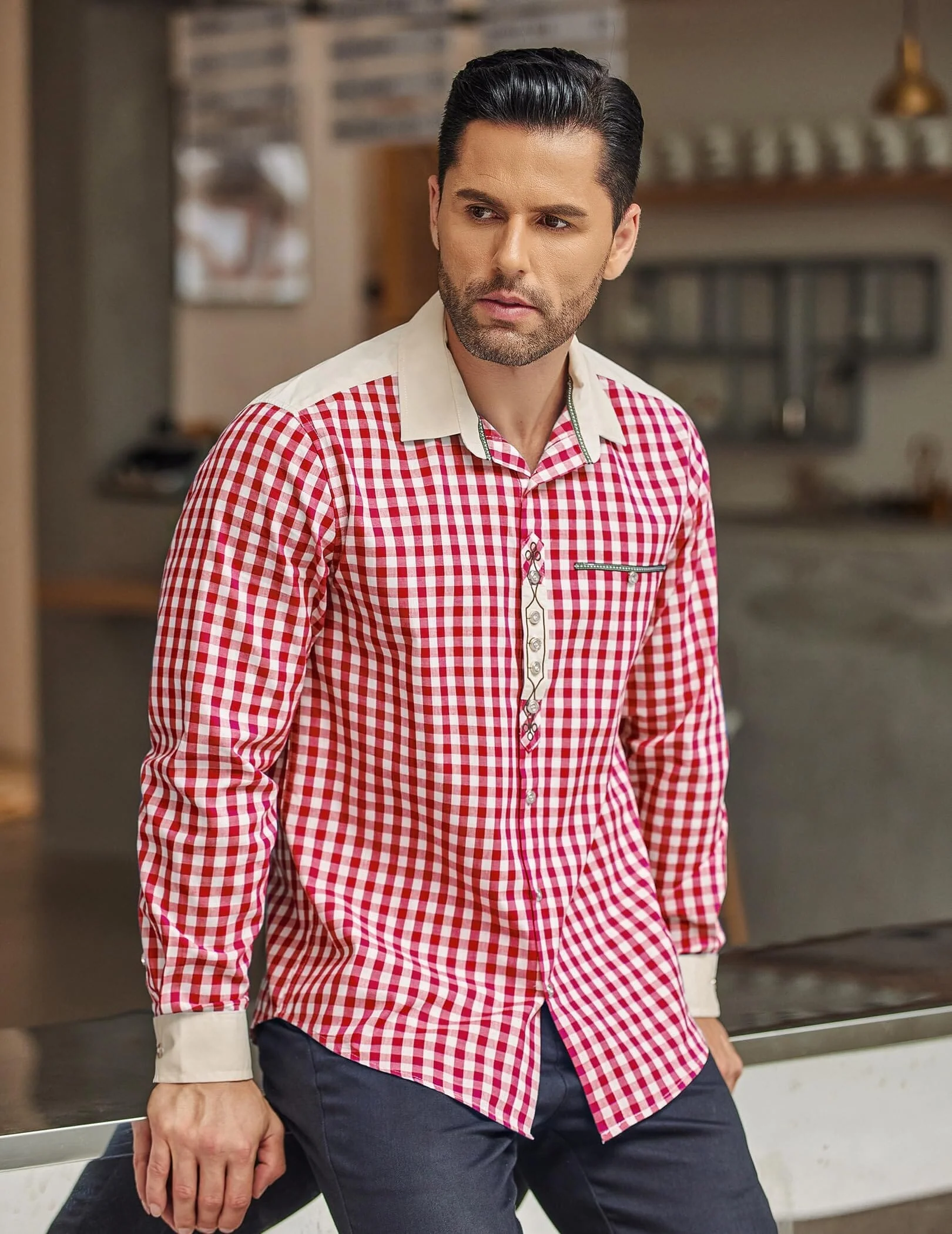 Urban Casual Plaid Shirt - Image 13