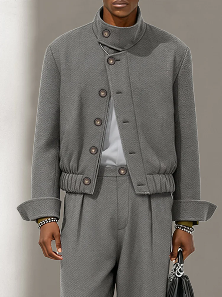 Urban Casual Tweed Jacket Pants Set - Image 3
