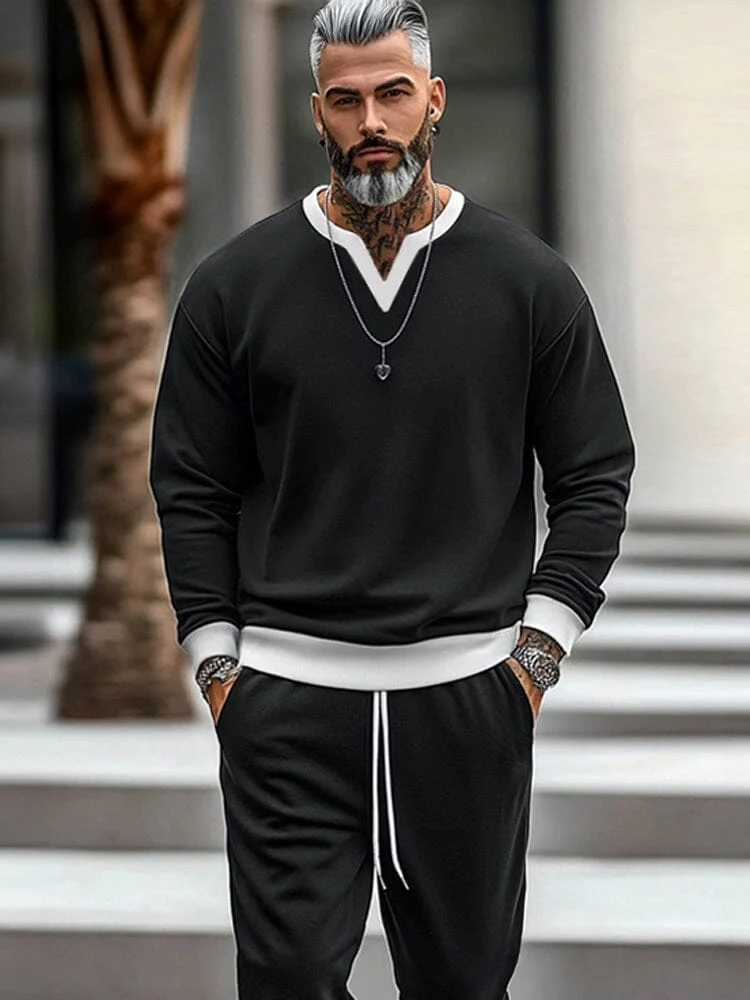 Urban Fashion Colorblock Tracksuit Set - Image 3