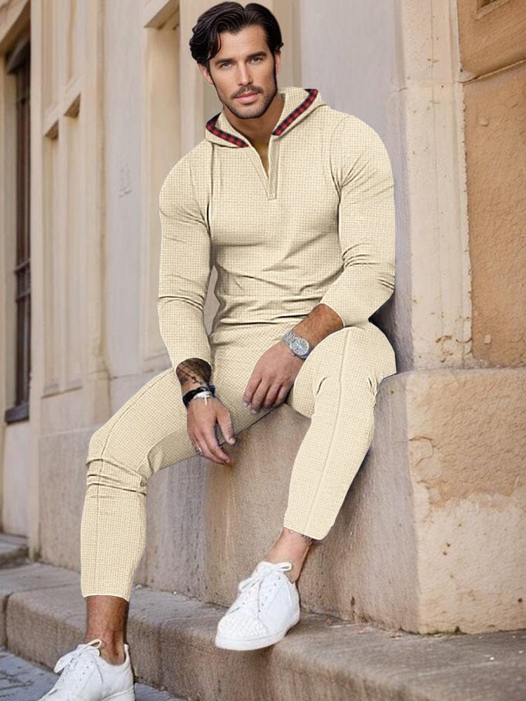 Urban Hooded Waffle Tracksuit Set - Image 4