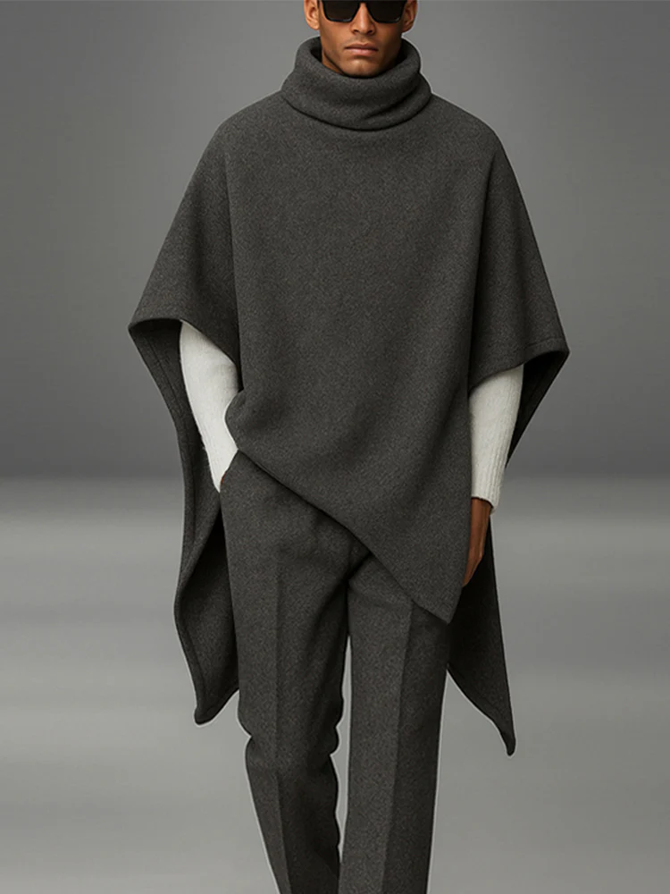 Urban Turtleneck Cloak Cape and Pants Set - Image 3