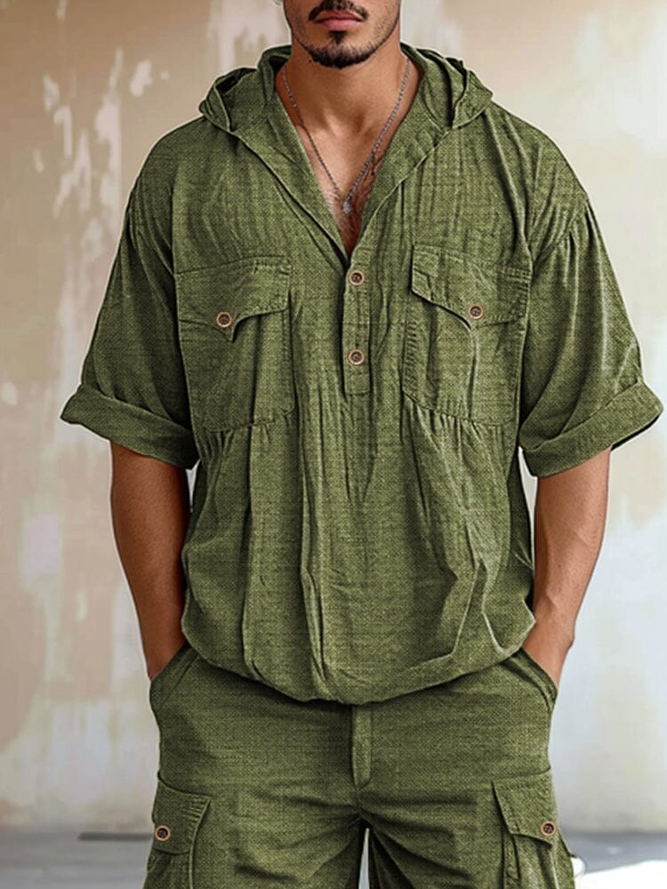 Utility 100% Cotton Hooded T-shirt Set - Image 3