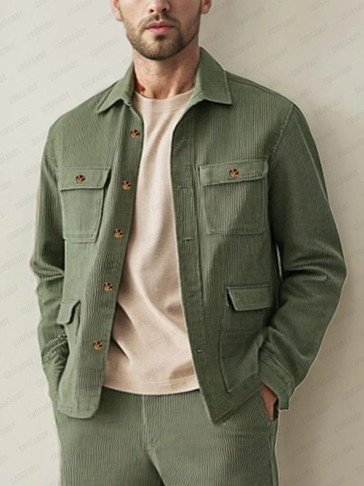 Utility Corduroy Cargo Jacket Set - Image 3