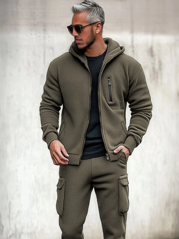 Utility Hooded Jacket Cargo Pants Set - Image 3