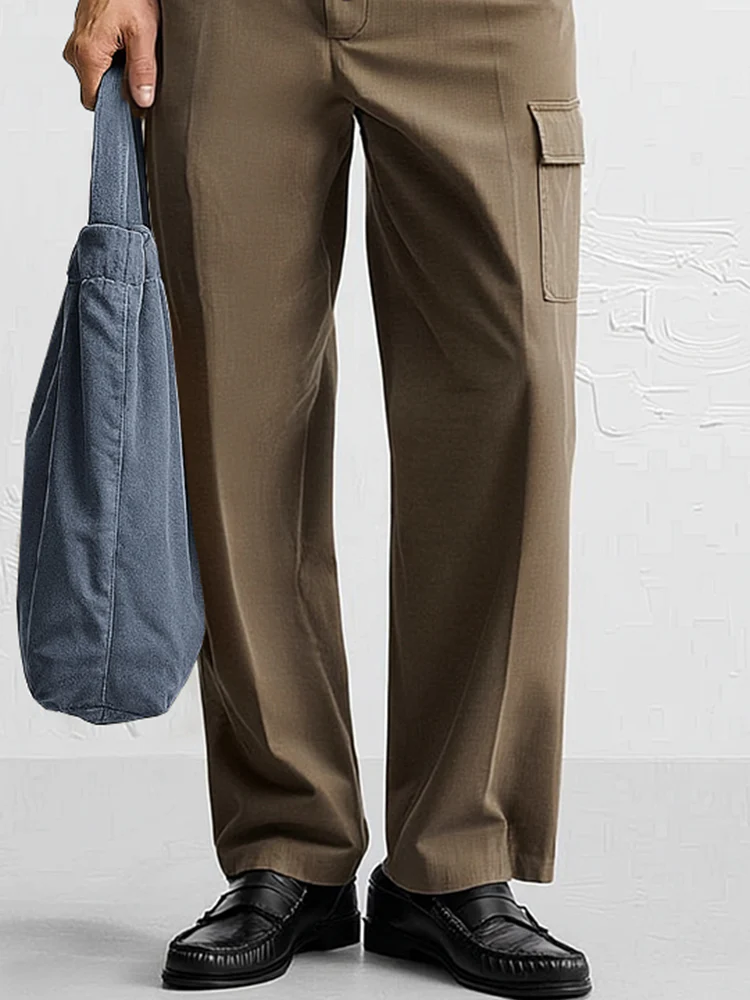 Versatile Button Front Design Suit Pants - Image 4