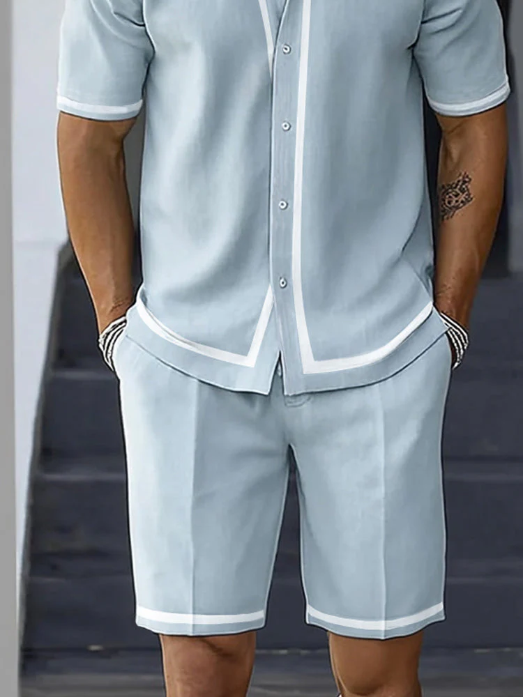 Versatile Comfort Fit Shirt Shorts Set - Image 12