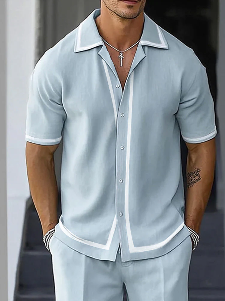 Versatile Comfort Fit Shirt Shorts Set - Image 7