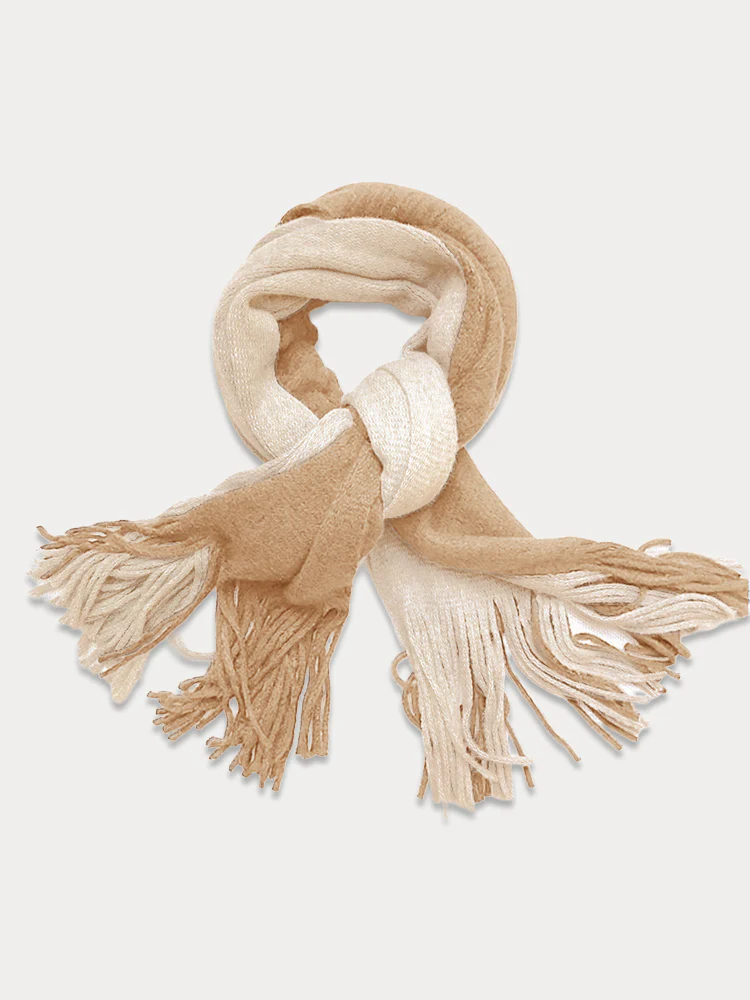 Versatile Two-Tone Warm Scarf - Image 9