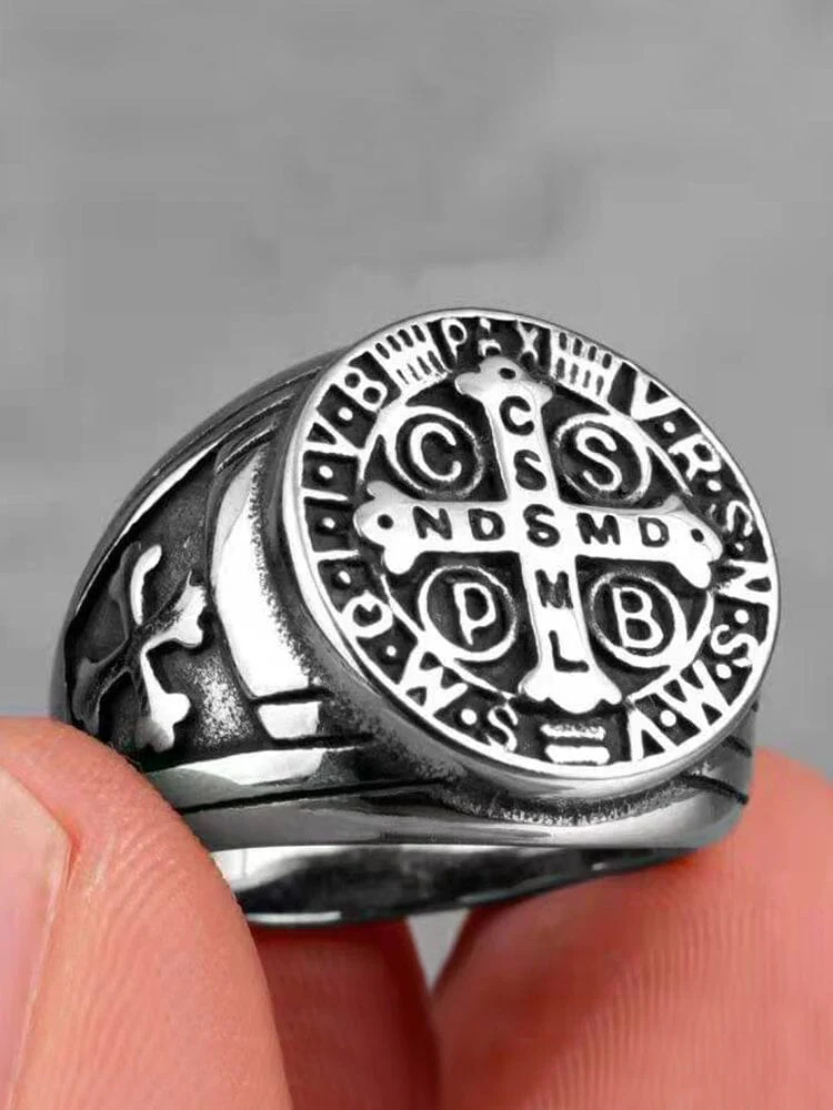 Vintage Signet Style Crucifix Rings - Image 6