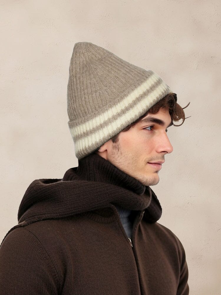 Warm Aesthetic Striped Knit Beanie - Image 2