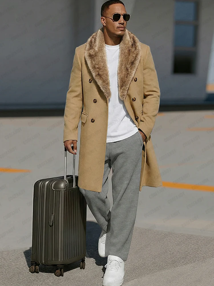 Warm Double-Breasted Tweed Coat - Image 3