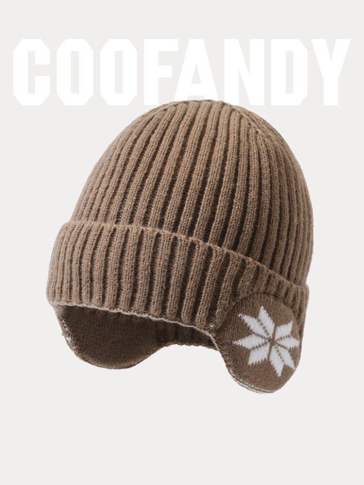 Warm Earflaps Knit Cuffed Beanie - Image 4