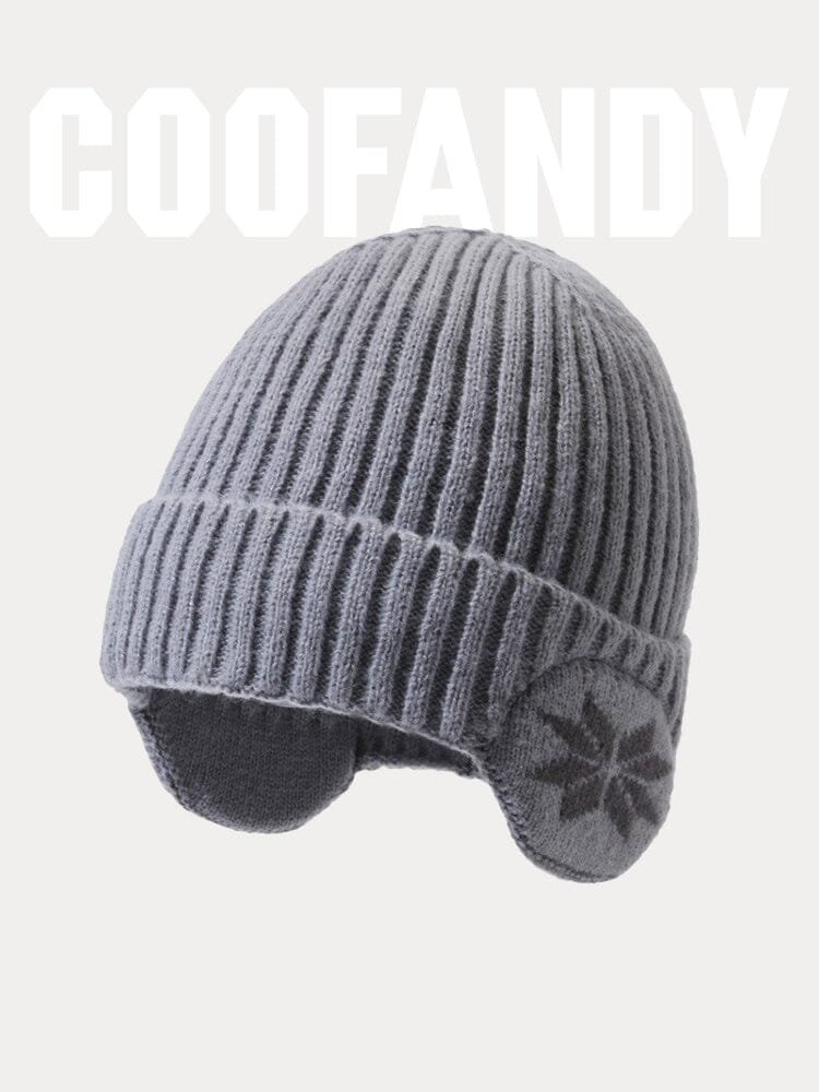 Warm Earflaps Knit Cuffed Beanie - Image 5