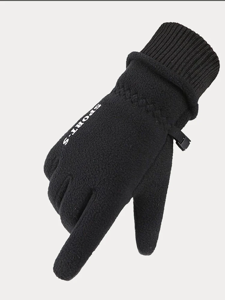 Warm Fleece Anti-Slip Driving Skiing Gloves - Image 4