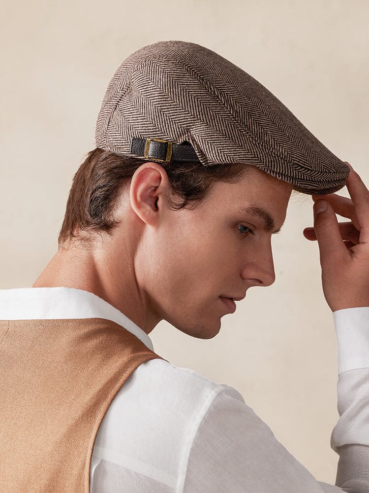 Wool Blend Tweed Newsboy Cap - Image 14
