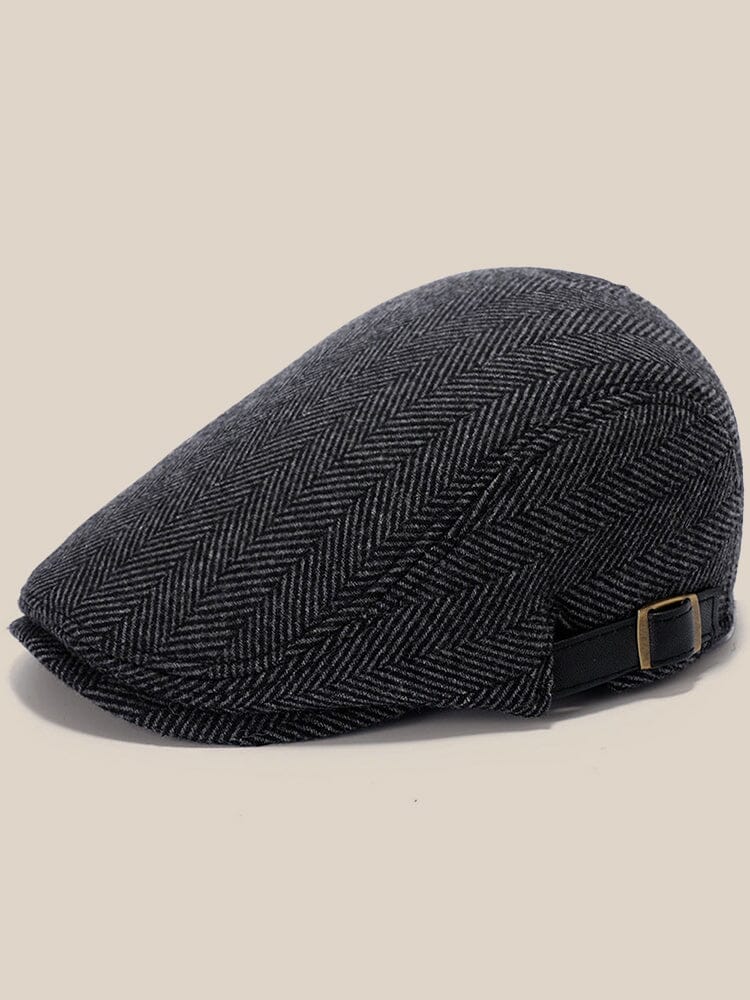 Wool Blend Tweed Newsboy Cap - Image 4