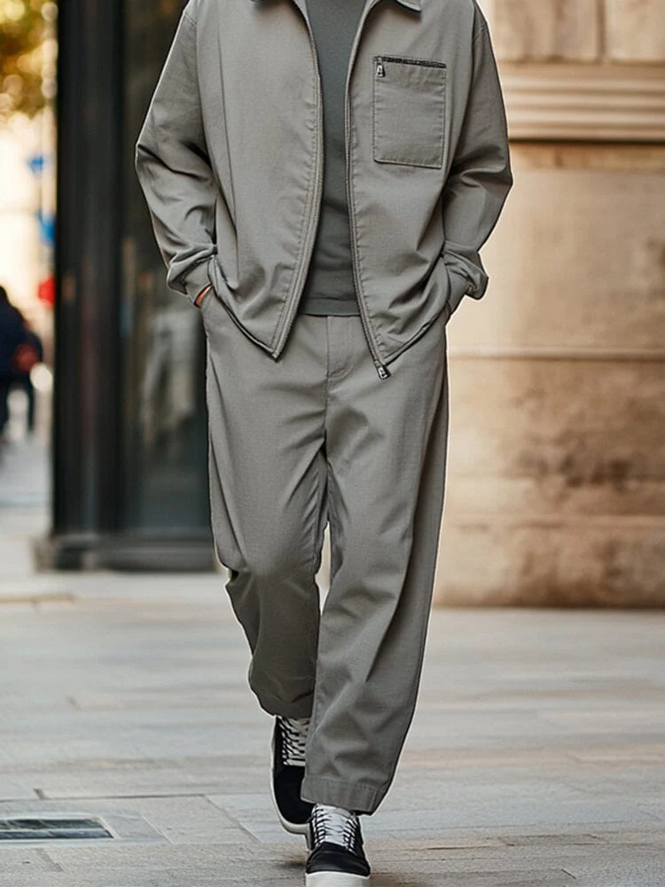 Workwear Inspired Jacket Pants Set - Image 4